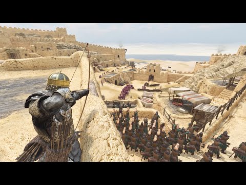 Mount & Blade II: Bannerlord 100 archers vs 800 looters | siege defence