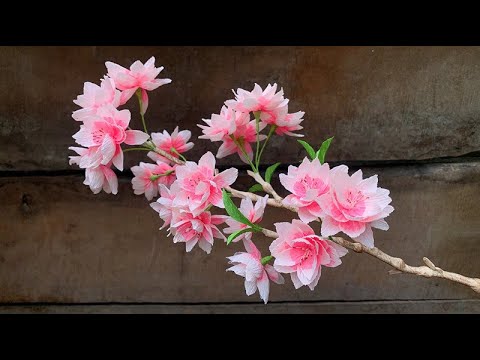 ABC TV | How To Make Double Cherry Blossom Flower From Crepe Paper - Craft Tutorial