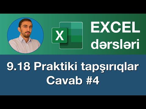 Excel Praktiki tapşırıqlar , Modul#9 - Cavab#4 | Excel practise | Excel pratiği | Практика в Excel