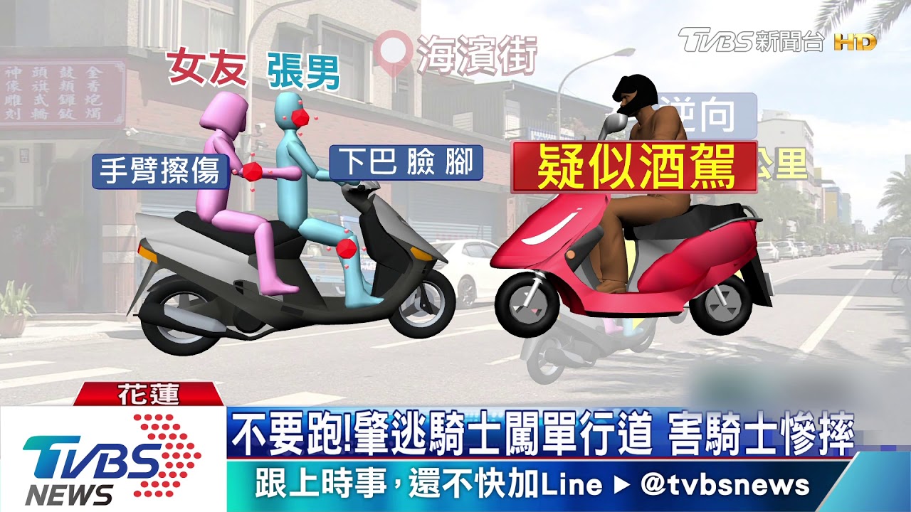 你逆向!下班載女友回家遭撞 騎士肇逃