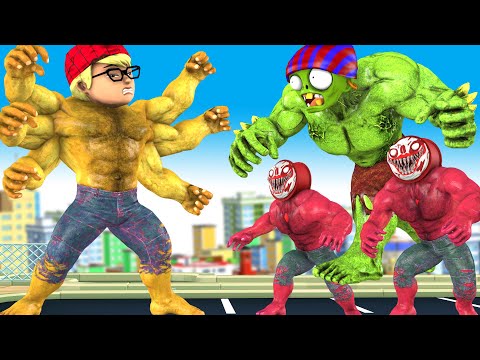 Team Super Hero Transform Gold Hulk vs Team Zombie Monster Save City - Scary Teacher 3D Story