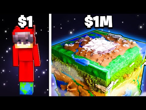 Cash - $1 vs $1,000,000 Minecraft PLANET Build Challenge!