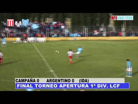 RESUMEN CAMPAÑA 0 ARGENTINO 0 PARTIDO DE IDA FINAL TORNEO APERTURA 1ª DIVISION   LCF