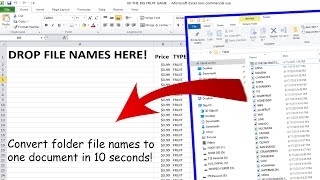 Converting file or folder names into a text document WINDOWS