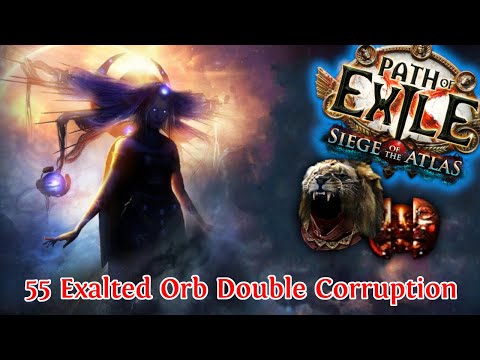 PATH OF EXILE 3.17 - DOUBLE CORRUPTING 55 EXALTED ORBS WORTH OF HELMETS - DOUBLE INFLUENCED RARES!!