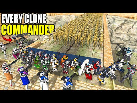 Can All CLONE COMMANDERS Hold BRIDGE vs Endless DROID ARMY?! - Men of War: Star Wars Mod