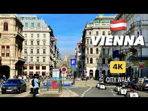VIENNA  OPERA  AND STEPHANSPLATZ CITY WALK, 4K, UHD, 60 FPS, AUSTRIA