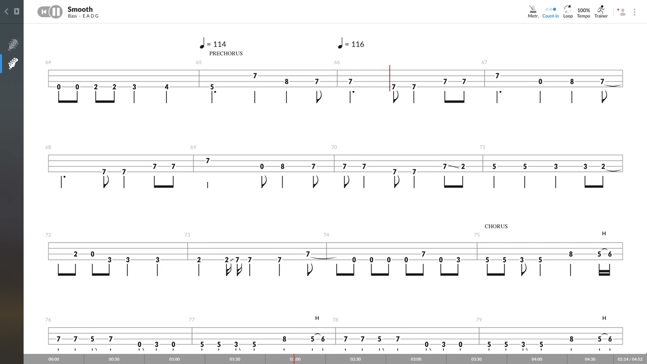 Santana - Smooth (BASS TAB PLAY ALONG)