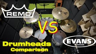 Video thumbnail for Drumheads comparison. Remo Emperor vs Evans G1. Coated vs Clear. by Recording Daily