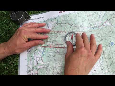 Part of a video titled How to plot a course with map and compass - YouTube