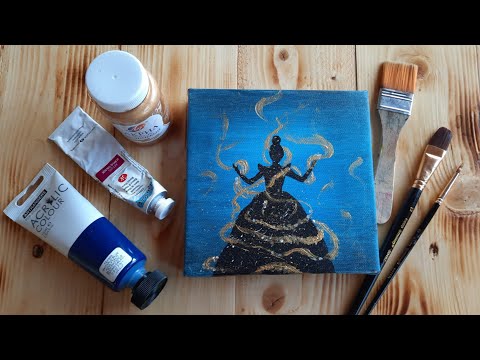 Easy Princess  Acrylic Painting (Acrylic Painting Tutorial)