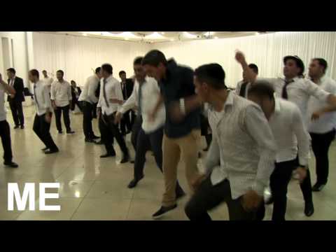 Orthodox Jewish youths dancing the "Chafetz Chaim" dance