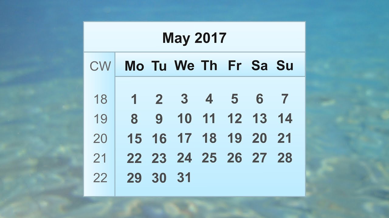 May 2017 Calendar