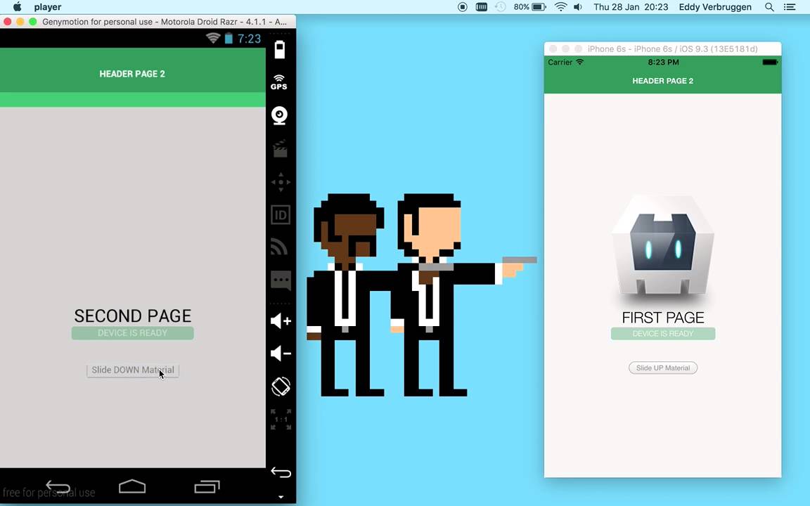 Cordova Native Transitions, Material effect for iOS and Android
