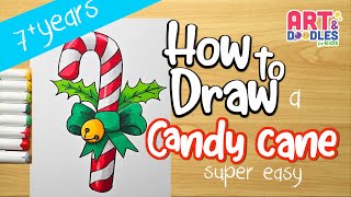 How to draw a CANDY CANE easy | Art and doodles for kids