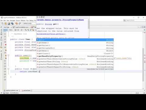 JavaFX 8 Tutorial 9   Properties and Binding with the example of User Class