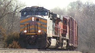 preview picture of video 'KCS 4621 West, the BNSF's Eola-Savanna Train on 4-20-2013'