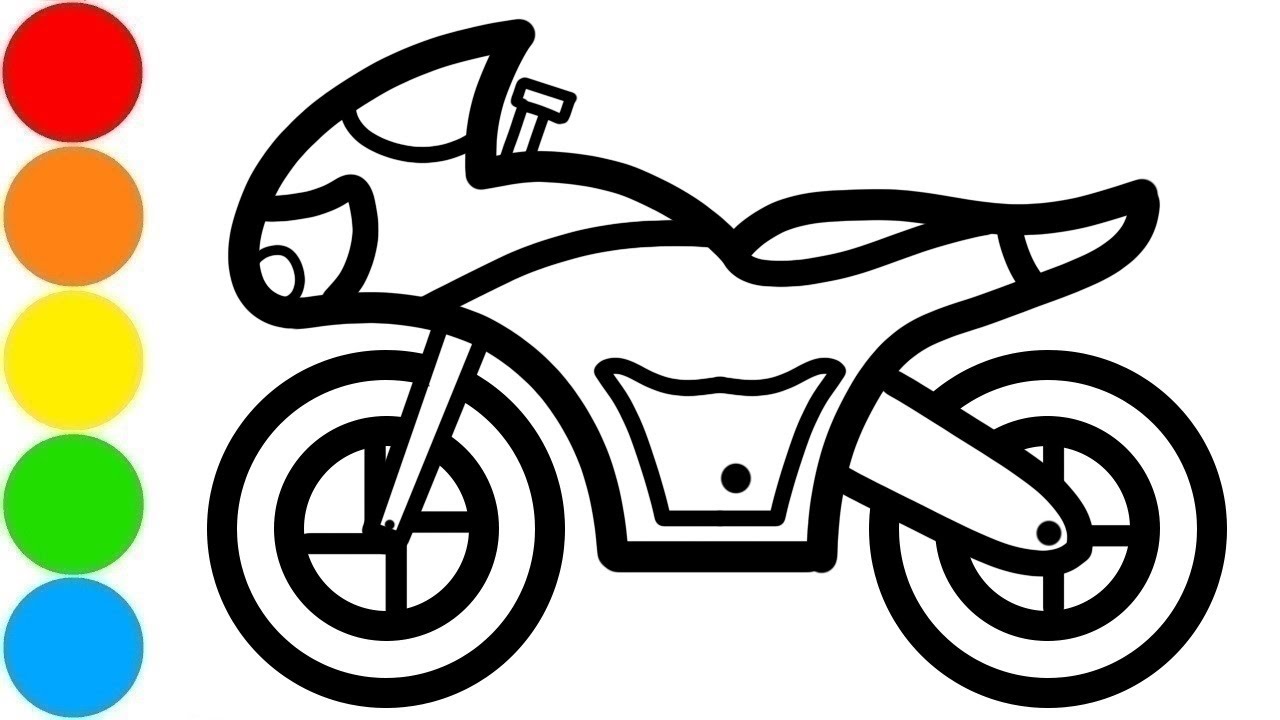 Drawing Road Motorcycle Easy and Funny Coloring Pages for Kids