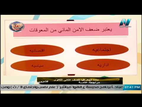 جغرافيا الصف الثاني الثانوي 2020 (ترم 2) - مراجعة عامة - تقديم أ/ ألفت خضر || 25 ابريل 2020