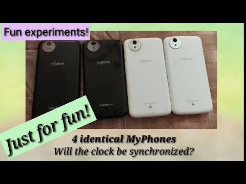 Just for fun! 4 identical MyPhones, are the clock synchronized?