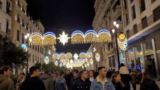 Beautiful Christmas lights in Avenida  de la Constitución to Plaza Nueva here in Sevilla (Spain)