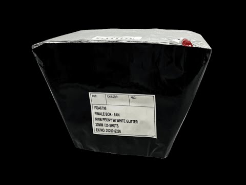 Finale Box Fan 30mm RWB Peony With White Glitter By Showtime FX Fireworks