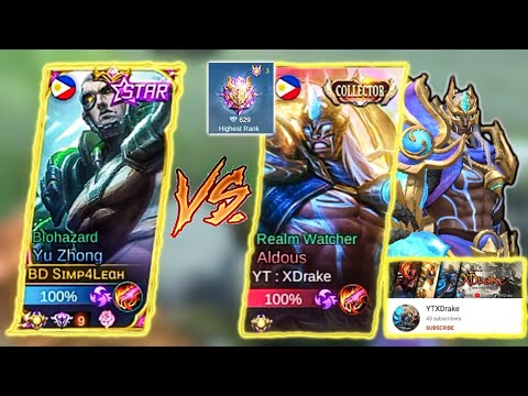 YU ZHONG VS CONTENT CREATOR ALDOUS | GLOBAL YU ZHONG GAMEPLAY ONE SHOT BUILD - MLBB