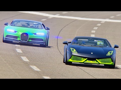 Bugatti Chiron with NOS 5000 HP vs Lamborghini Gallardo Monster Electirc - Nardo