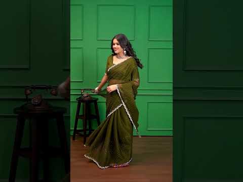 Chiffon Diamond Work Saree