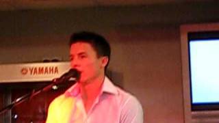 James Toseland singing 'Walking in Memphis'
