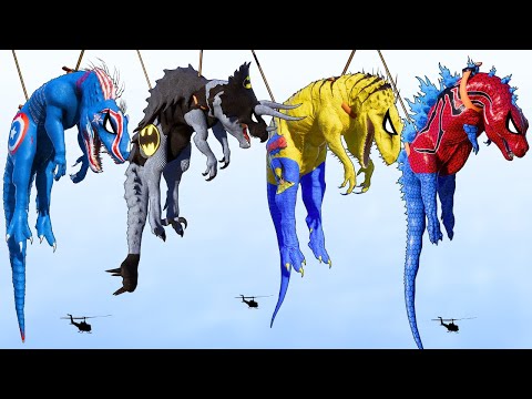 All SuperHero Dinosaurs vs Spiderman TRex Epic Battle in Jurassic World Dinosaur Pro 9 Ultimate Team