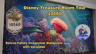 Disney Treasure Room Tour 10560 | Deluxe Family Oceanview Stateroom with Verandah