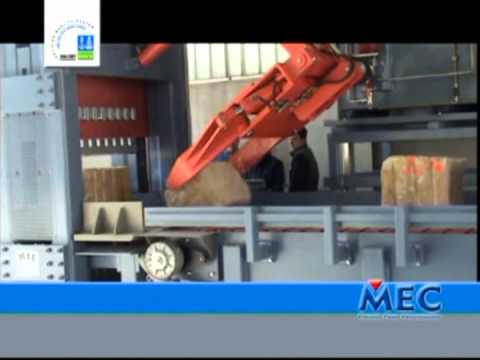 Splitting machine for big blocks and stone moving with manipulator MEC