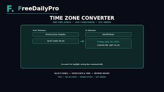How to Convert Time Zones Free Online Instantly | FreeDailyPro.com