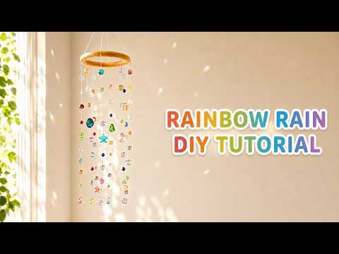 How to Make a Rainbow Rain Beaded Mobile Suncatcher video thumbnail