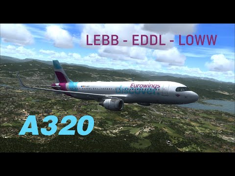 A320 Eurowings Bilbao - Dusseldorf - Vienna | FSX LIVE