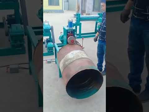 No.928|whatsapp8615966151202|大鐵桶切割機|油桶切蓋切身壓平機|bucket cutting machine|Oil drum cutting machine