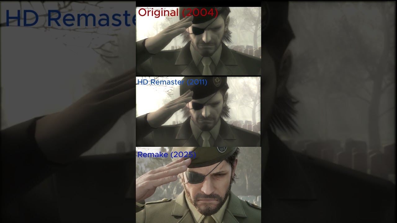 Snake saluting The Boss (Original VS Remaster VS Remake)