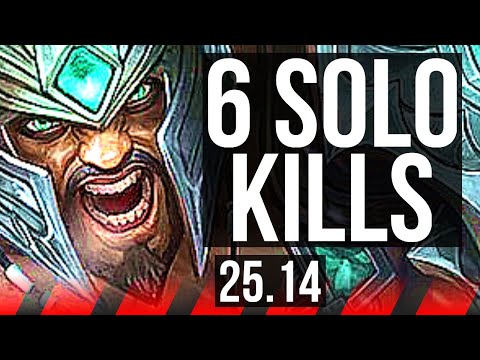 TRYNDAMERE vs FIORA (TOP) | 6 solo kills, Legendary | KR Master | 25.14