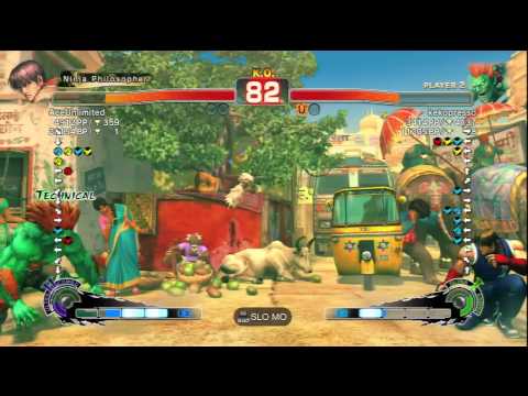 AceUnlimited (Guy) Vs kekopresso (Blanka) SSF4 AE Ranked Matches - PSN