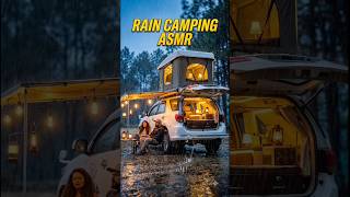 Rain Camping ASMR 🌧️ | Heavy Rain, Campervan & Rooftop Tent | Vanlife India #shorts #raincamping
