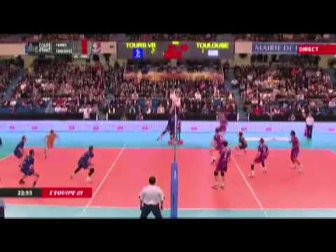 David Konecny Tours VB vs Spacers Toulouse finale coupe de France volley 2013