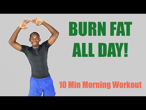 10 Minute Standing Morning Workout No Jumping/ Burn Fat ALL DAY!