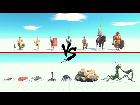 Ancient Humans Vs Giant Invertebrates ARBS | Animal Revolt Battle Simulator