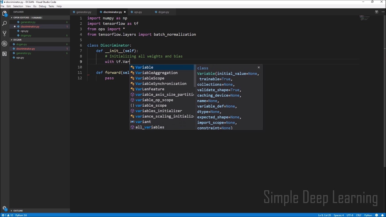Coding a Deep Convolutional Generative Adversarial Network (DCGAN) from scratch (Python Tensorflow)