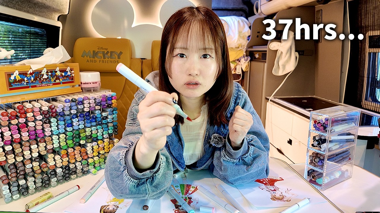 I DRAW for 37 hours... inside the van!!