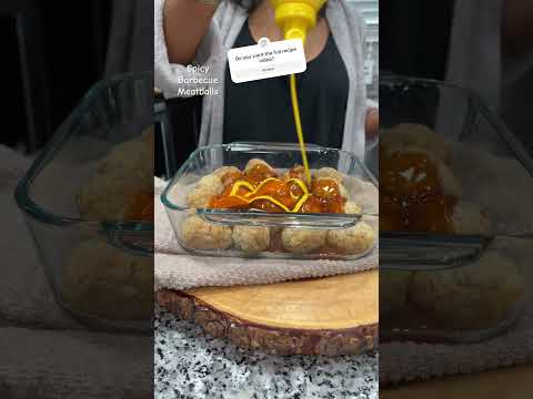 You have to try these SPICY BBQ meatballs..so easy to make, perfect side dish for holiday parties