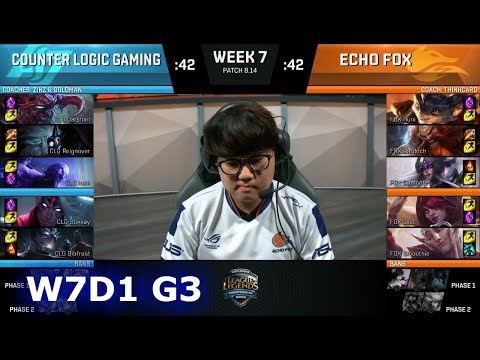 CLG vs Echo Fox | Week 7 Day 1 S8 NA LCS Summer 2018 | CLG vs FOX W7D1
