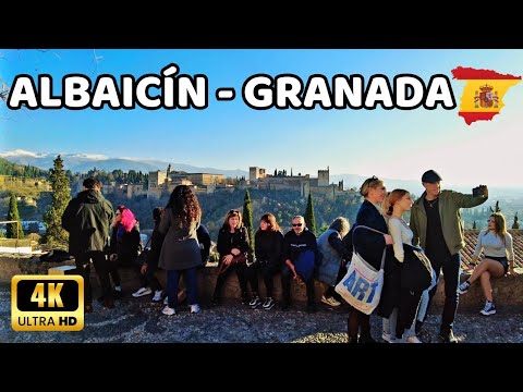 🇪🇦[4K] GRANADA - Albaicín Neighborhood Walking Tour - The Beautiful City of Alhambra - Spain
