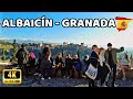 🇪🇦[4K] GRANADA - Albaicín Neighborhood Walking Tour - The Beautiful City of Alhambra - Spain